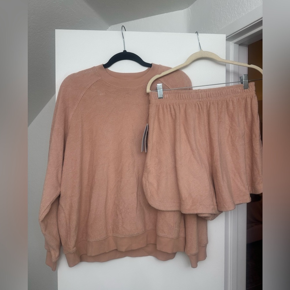 Lunya Terry Sweater & Shorts Set